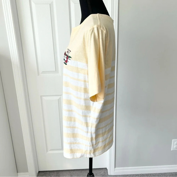 Vintage Tail Baby Yellow Striped Golf Embroidery Relaxed Fit Cotton Short Sleeve - Picture 2 of 12